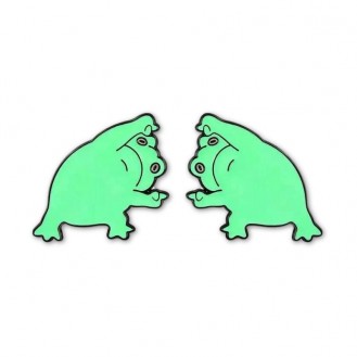 Комплект значков BROCHE брошки бижутерия Животные Лягушки зелёный BRGV114273