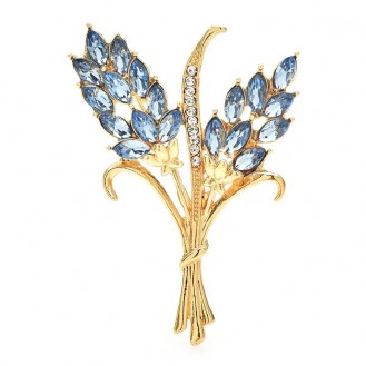 Брошь BROCHE бижутерия Колоски синяя BRBF114295