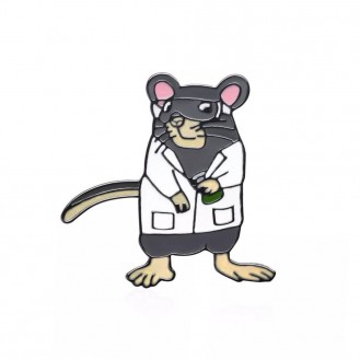Значок (пин) BROCHE брошь бижутерия Медицина Ветеринар Лабораторная Крыса BRGV114340