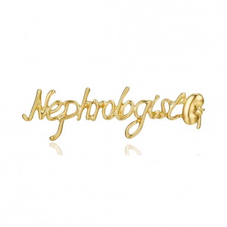 Значок (пин) BROCHE брошь бижутерия Медицина Nephrologist нефрологу золотистый BRGV114384