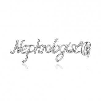 Значок (пин) BROCHE брошь бижутерия Медицина Nephrologist нефрологу серебристый BRGV114385