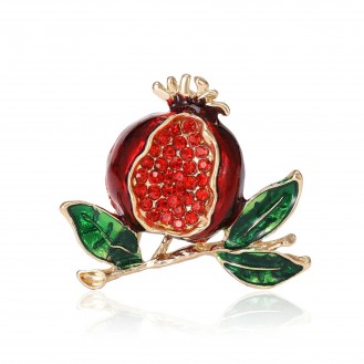 Брошь BROCHE бижутерия Фрукты Гранат красная BRBF114397