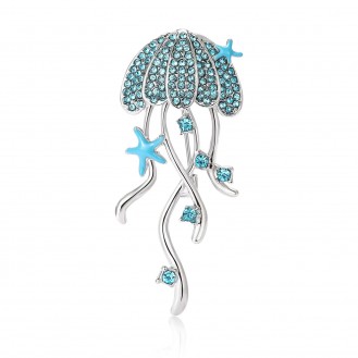 Брошь BROCHE бижутерия Море Медуза голубая BRBF114432