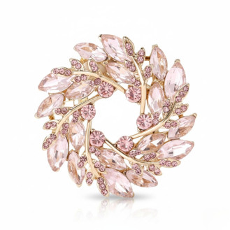 Брошь BROCHE бижутерия Венок из колосков розовая BRBF114443