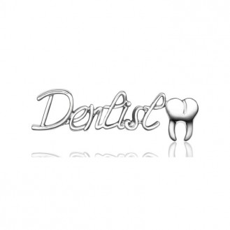 Значок (пин) BROCHE брошь бижутерия Медицина Dentist стоматологу серебристый BRGV114449