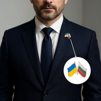Значок (пин) BROCHE брошь бижутерия Флаги Украина-Болгария BRGV114461