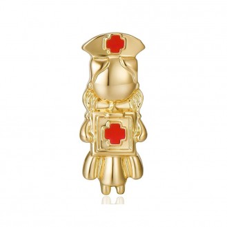 Значок (пин) BROCHE брошь бижутерия Медицина Медсестра золотистый BRGV114480
