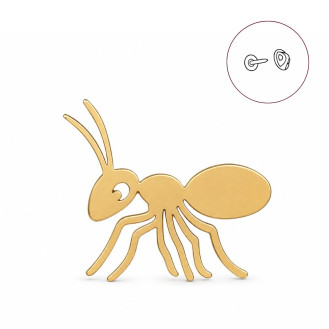 Значок (пин) BROCHE брошь бижутерия Насекомые Муравей золотистый BRGV114491