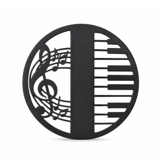 Брошь BROCHE бижутерия Музыка Скрипичный ключ с клавишами чёрная BRSF114501