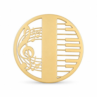 Брошь BROCHE бижутерия Музыка Скрипичный ключ с клавишами золотистая BRSF114499