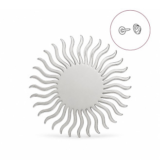 Значок (пин) BROCHE брошь бижутерия Цветы Подсолнух серебристый BRGV114503