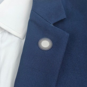 Значок (пин) BROCHE брошь бижутерия Цветы Подсолнух серебристый BRGV114503