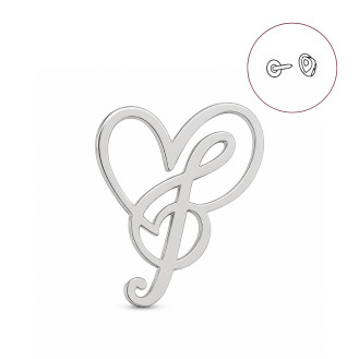 Значок (пин) BROCHE брошь бижутерия Музыка Скрипичный ключ серебристый BRGV114504