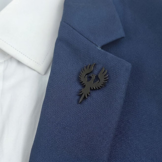Значок из стали BROCHE брошь бижутерия Птицы Феникс чёрный BRGV114518