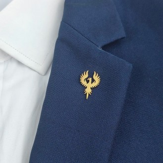 Значок (пин) BROCHE брошь бижутерия Птицы Феникс золотистый BRGV114516