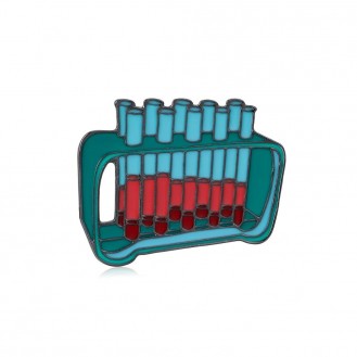 Значок (пин) BROCHE брошь бижутерия Медицина Пробирки зелёный BRGV114526
