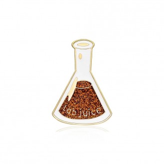 Значок (пин) BROCHE брошь бижутерия Медицина Колба коричневый BRGV114527