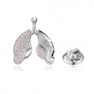 Значок (пин) BROCHE брошь бижутерия Медицина Лёгкие серебристый BRGV114542