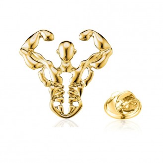 Значок (пин) BROCHE брошь бижутерия Фитнес Мужчина золотистый BRGV114550