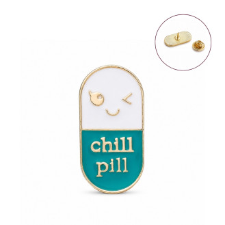 Значок-пин BROCHE брошь Медицина Фармацевту Таблетка Chill Pill зелёный BRGV115603