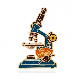 Значок (пин) BROCHE брошь бижутерия Медицина Микроскоп разноцветный BRGV114588