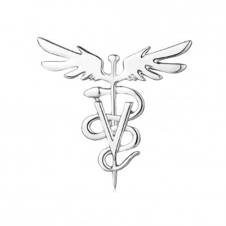 Значок (пин) BROCHE брошь бижутерия Медицина Ветеринария серебристый BRGV114665