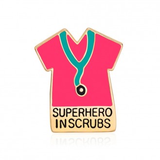 Значок (пин) BROCHE брошь бижутерия Медицинская одежда розовый BRGV114669