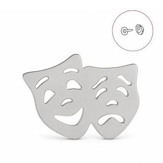 Значок (пин) BROCHE брошь бижутерия Театральные Маски серебристый BRGV114693