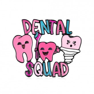 Значок (пин) BROCHE брошь бижутерия Медицина Dental Squad стоматологу разноцветный BRGV114719