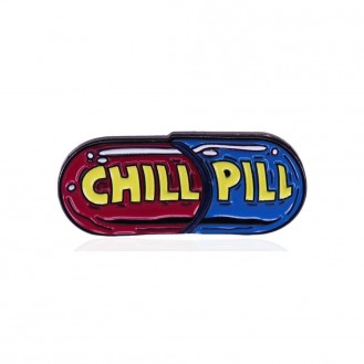 Значок (пин) BROCHE брошь бижутерия Медицина Таблетка Chill Pill разноцветный BRGV114734