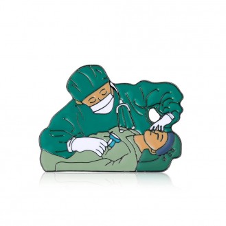 Значок (пин) BROCHE брошь бижутерия Медицина Хирургия зелёный BRGV114735