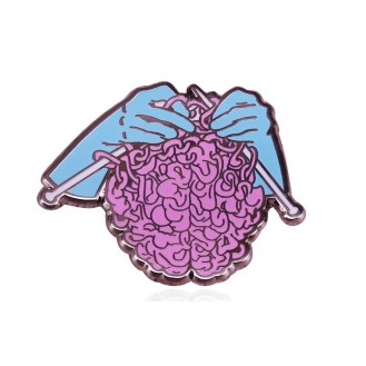 Значок (пин) BROCHE брошь бижутерия Медицина Мозг Сила Разума розовый BRGV114736