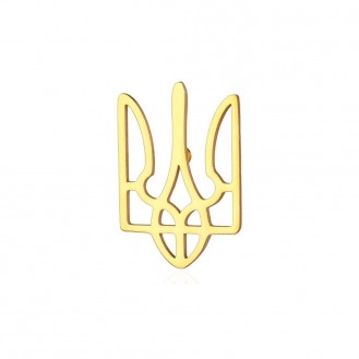 Значок (пин) BROCHE брошь бижутерия Тризуб из стали золотистый BRGV114742