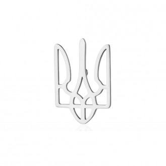 Значок (пин) BROCHE брошь бижутерия Тризуб из стали серебристый BRGV114743