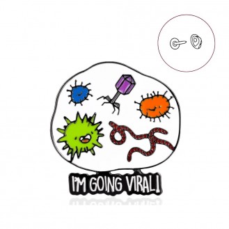 Значок (пин) BROCHE брошь бижутерия Медицина Микромир I'm Going Viral! разноцветный BRGV114746