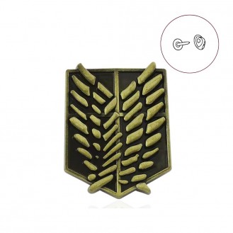 Значок (пин) BROCHE брошь бижутерия Аниме Атака Титанов Крылья Свободы - Эмблема Разведкорпуса бронзовый BRGV114759
