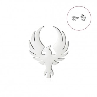 Значок (пин) BROCHE брошь бижутерия Птицы Феникс серебристый BRGV114769