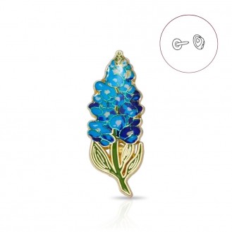 Брошь-значок BROCHE брошь бижутерия Цветы Гиацинт синяя BRGV115002