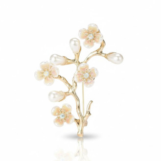 Брошь BROCHE бижутерия Цветы Сакура золотистая BRBF114838