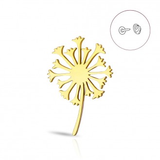 Значок (пин) BROCHE брошь бижутерия из нержавеющей стали Одуванчик золотистый BRGV114866
