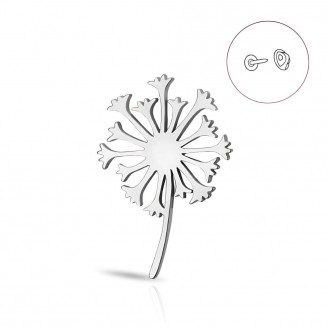 Значок из стали BROCHE брошь бижутерия Одуванчик серебристый BRGV114867