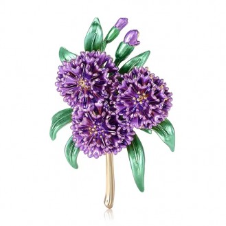 Брошь BROCHE бижутерия Цветы Гортензия фиолетовая BRBF114872