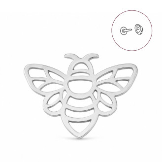 Значок (пин) BROCHE брошь бижутерия Насекомые Пчела серебристый BRGV114904