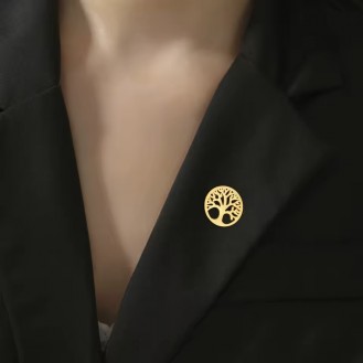 Значок (пин) BROCHE брошь бижутерия Дерево Жизни золотистый BRGV114905