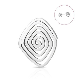 Значок из стали BROCHE брошь бижутерия Модерн Спираль серебристый BRGV114930