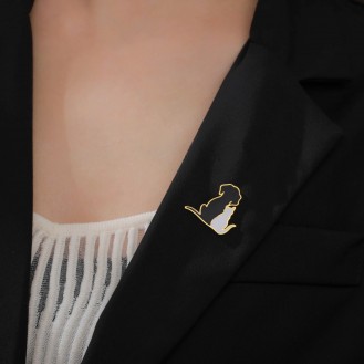 Брошь-значок BROCHE бижутерия Животные Пёс и Кот BRGV114937