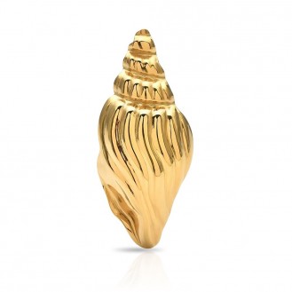 Брошь BROCHE бижутерия из стали Море Раковина золотистая BRBF114943
