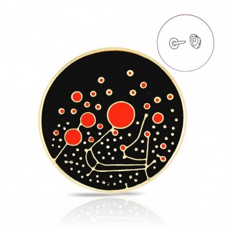 Брошь-значок BROCHE бижутерия Медицина Чашка Петри чёрная BRGV114958