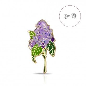 Брошь-значок BROCHE бижутерия Цветы Сирень фиолетовая BRGV114974