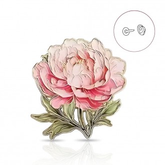 Брошь-значок BROCHE бижутерия Цветы Пион розовая BRGV114999